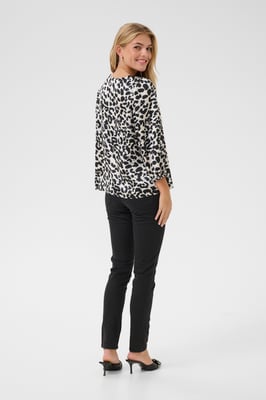 Langarm-Bluse Loose fit Grey Leopard