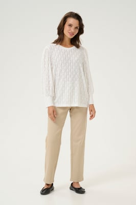 Langarm-Bluse Regular fit Chalk white