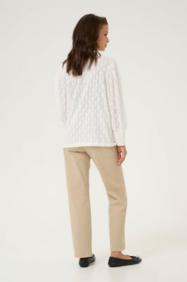 Langarm-Bluse Regular fit Chalk white