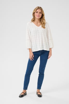 Langarm-Bluse Regular fit Chalk CC. white