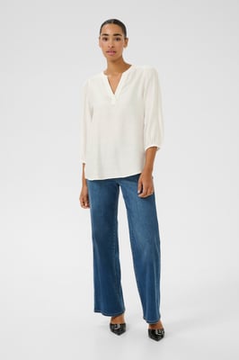 Langarm-Bluse Regular fit Chalk CC. white