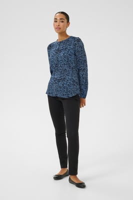 Langarm-Bluse Regular fit Midnight/Blue Graphic Dot blue