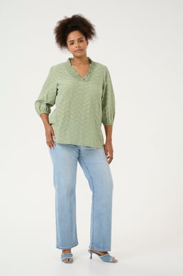 Langarm-Bluse Regular fit Oil Green