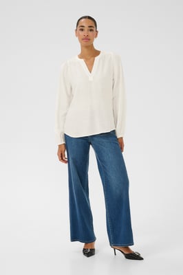 Langarm-Bluse Regular fit Chalk CC. white
