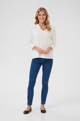 Langarm-Bluse Regular fit Chalk CC. white