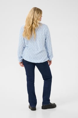 Langarm-Bluse Regular fit Blue/Moonstruck Print blue white