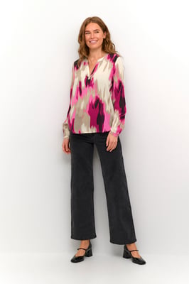 Langarm-Bluse Regular fit Pink Abstract Print pink