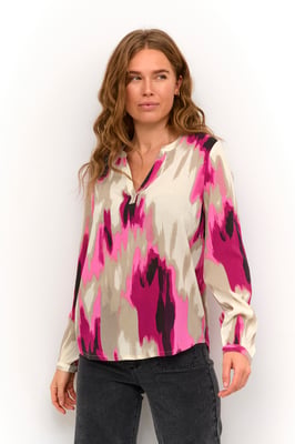 Langarm-Bluse Regular fit Pink Abstract Print pink