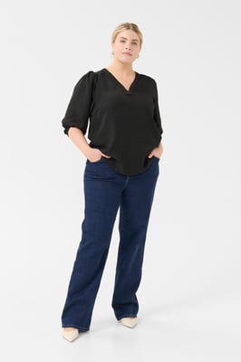 Langarm-Bluse Regular fit Black 