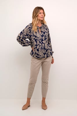 Langarm-Bluse Regular fit Blue Paisley blue multi