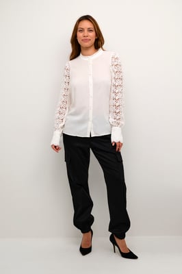 Langarm-Bluse Relaxed fit Spring Gardenia white