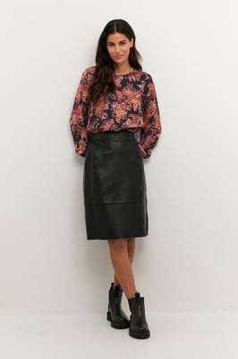 Langarm-Bluse Regular fit Black / Red Tones Berry black red
