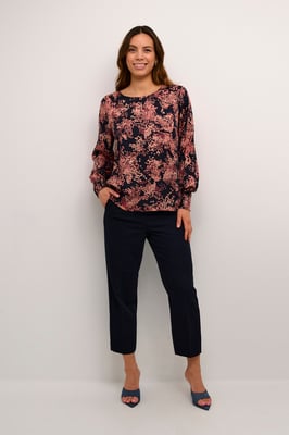 Langarm-Bluse Regular fit Black / Red Tones Berry black red