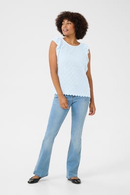 Ärmellose Bluse Regular fit Cashmere Blue pale blue