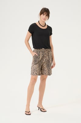 Lässige Shorts mit lockerer Passform Leoparden-Waschung animal
