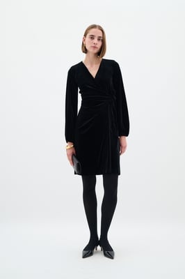 Jerseykleid Gerade Passform Blac