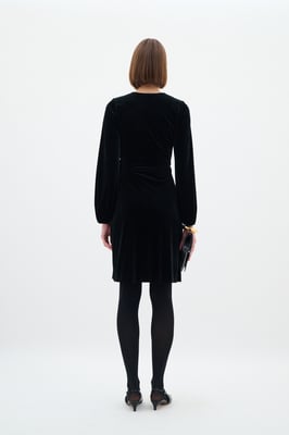 Jerseykleid Gerade Passform Blac