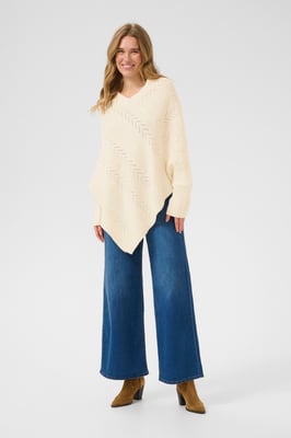 Poncho Loose fit Eggnog Melange