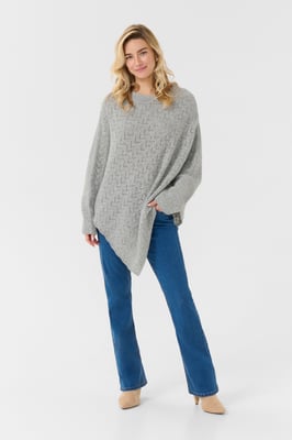 Poncho Loose fit Light Grey Melange