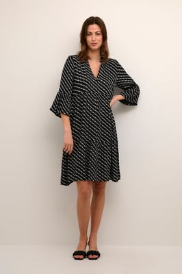 Kleid A-shape black white