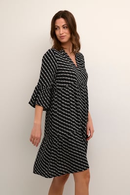 Kleid A-shape black white
