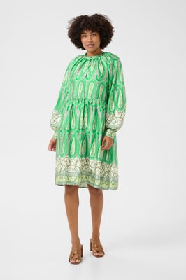 Kleid Feminine Green Paisley Border multicolour