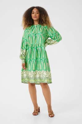Kleid Feminine Green Paisley Border multicolour