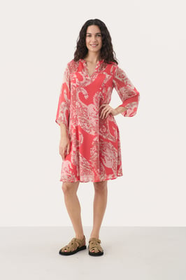 Kleid Gerade Passform red