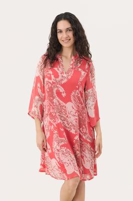 Kleid Gerade Passform red