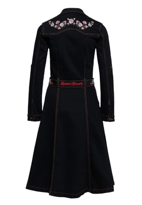 Queen Kerosin Damen Denim Swing Kleid schwarz