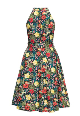 Queen Kerosin Damen Swing Kleid schwarz