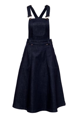 Queen Kerosin Damen Süßer Latzrock aus Denim in Workwear-Optik Denim
