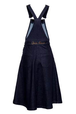 Queen Kerosin Damen Süßer Latzrock aus Denim in Workwear-Optik Denim