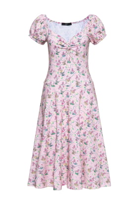 Queen Kerosin Damen Allover-Print Swingkleid Poodle pink