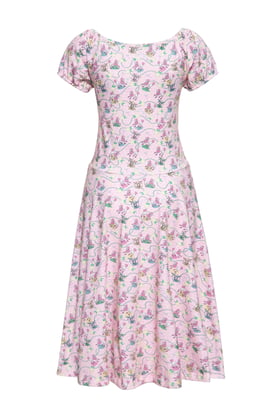 Queen Kerosin Damen Allover-Print Swingkleid Poodle pink
