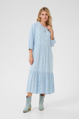 Kleid A-shape Blue Yellow Small Floral blue multi