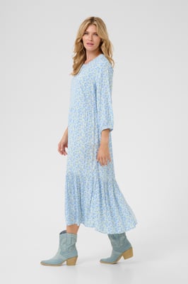 Kleid A-shape Blue Yellow Small Floral blue multi