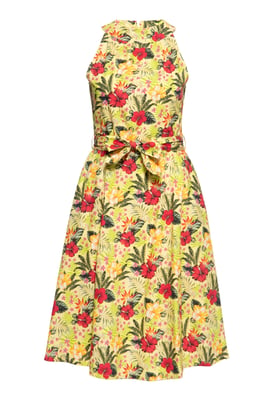 Queen Kerosin Damen Swing Kleid gelb