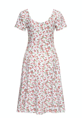 Queen Kerosin Damen Swing Kleid in Wickel-Optik weiß