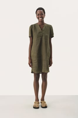 Kleid Gerade Passform olive