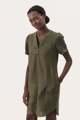 Kleid Gerade Passform olive
