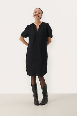 Kleid Gerade Passform black
