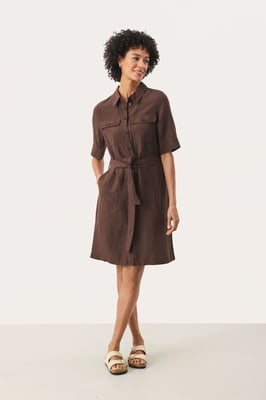 Kleid Gerade Passform brown