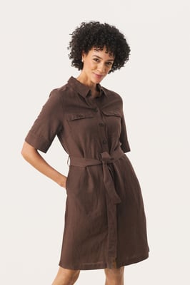 Kleid Gerade Passform brown