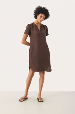 Kleid Gerade Passform brown