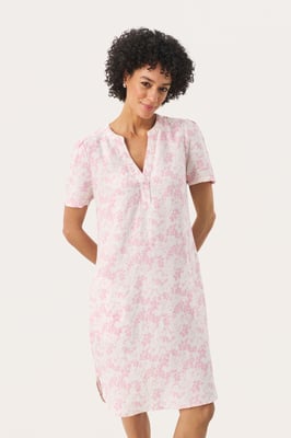 Kleid Gerade Passform pink white