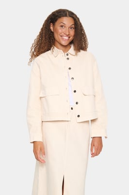 Jeansjacke Lockere Passform Creme