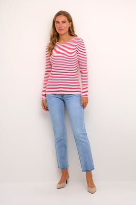 Langarm-Shirt Regular fit Chalk / Virtual Pink Stripe pink white