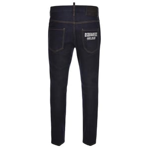 Dsquared2 Skater Jean Italian Address Logo Marineblaue Jeans