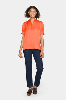 Langarm - Hemd Gerade Passform Tigerlily orange